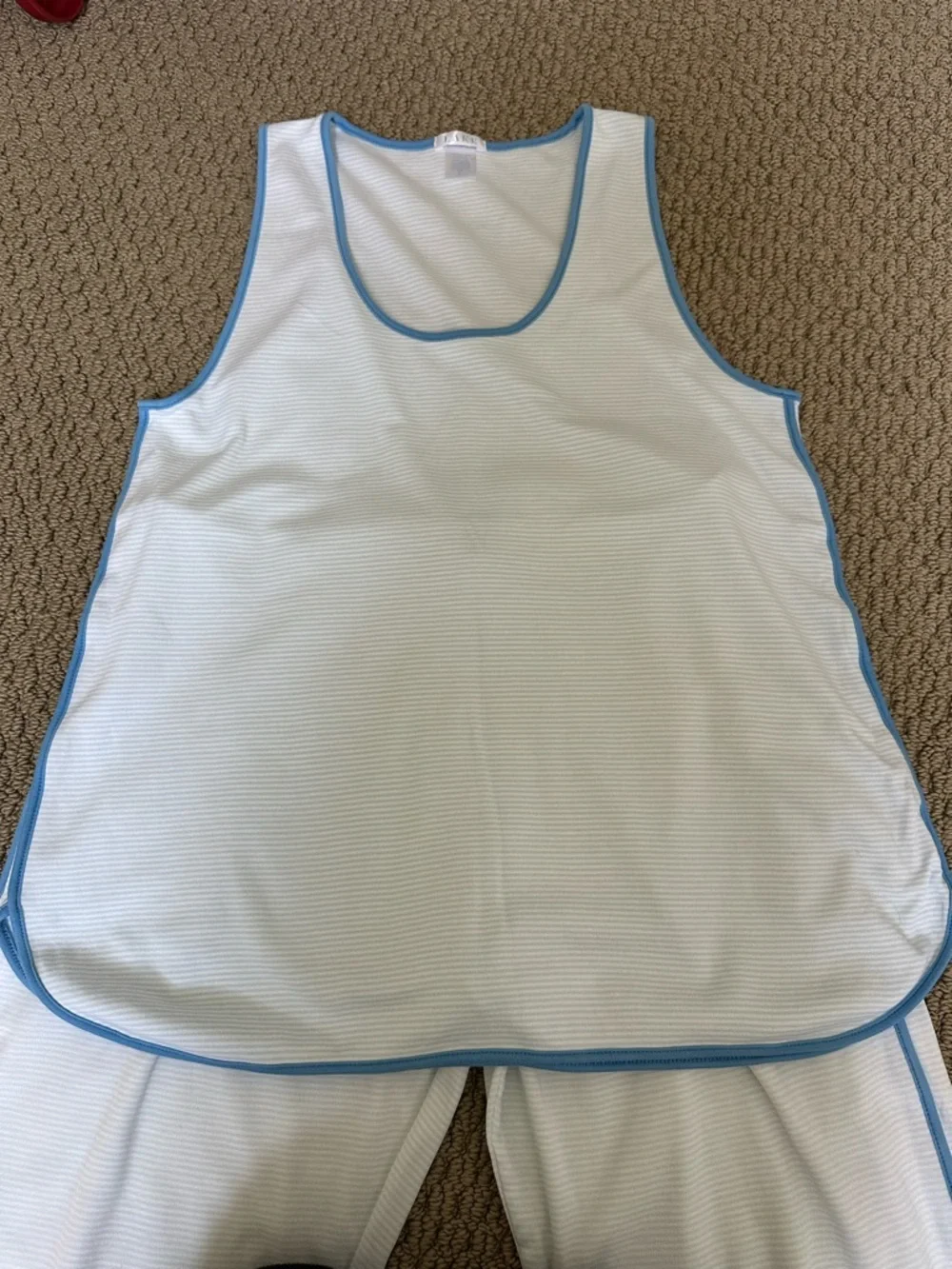 Lake Pajamas Pima Tank Long Set in Atlantic Sz Small - Picture 3 of 6